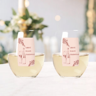 Verre À Vin Sans Pied Liberté Égalité Chardonnay Drôle Illustration de v