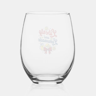 Verre À Vin Sans Pied Liberté et limonade patriotique citron vecteur T-s