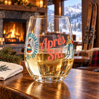 Verre À Vin Sans Pied Lodge Après-Ski Rétro Personnalisé