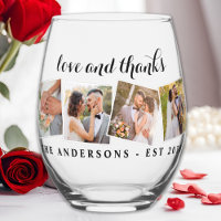 Love & Thanks Photo personnalisée Collage Mariage