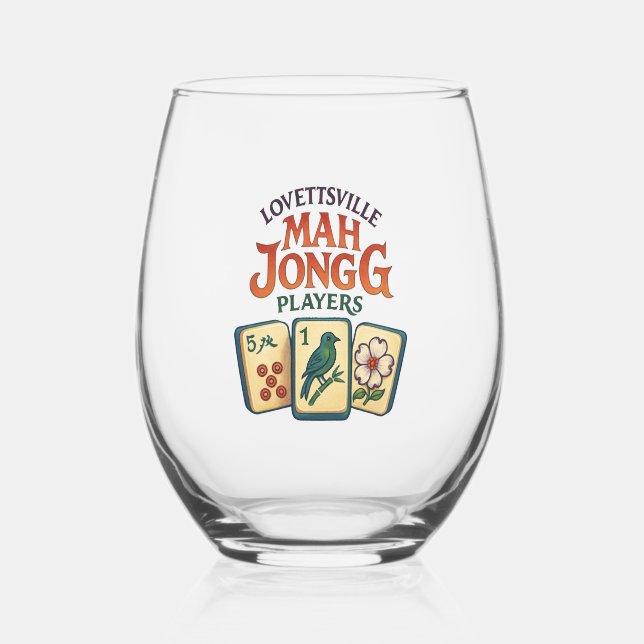 Verre À Vin Sans Pied Lovettsville Mah Jongg Players (Recto)