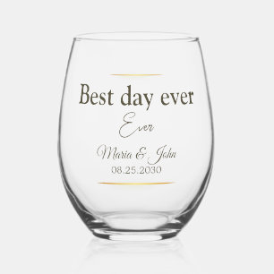 Verre À Vin Sans Pied Lunettes de mariage élégantes