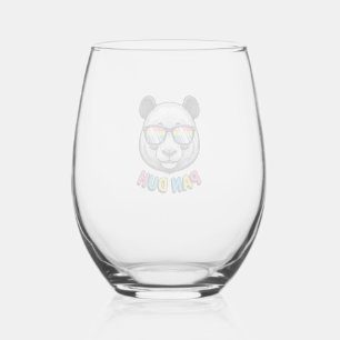 Verre À Vin Sans Pied Lunettes de soleil de Panda drôle Vintage Gravure