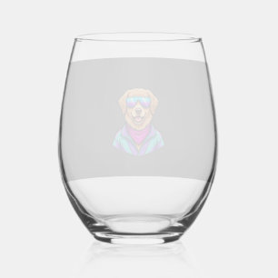 Verre À Vin Sans Pied Lunettes de soleil pour chien mignon Art néon rétr
