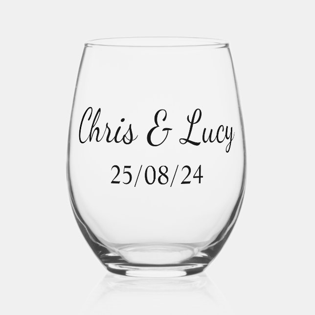 Verre À Vin Sans Pied lunettes mariages personnalisées (Recto)