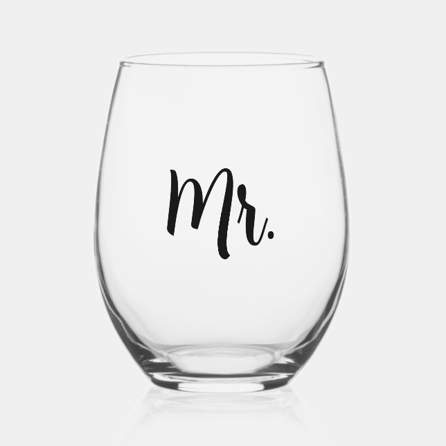 Verre À Vin Sans Pied M. et Mme Mariage (Recto)