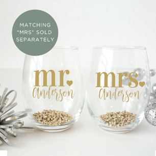 Verre À Vin Sans Pied M. Nom Mariage personnalisé