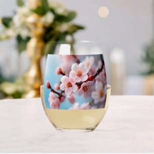 Verre À Vin Sans Pied Magie de Fleur Rose 