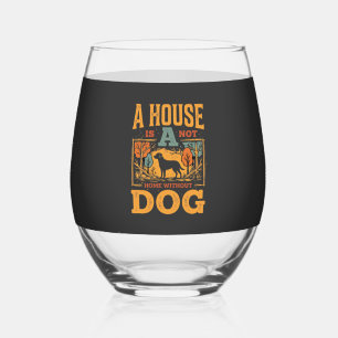 Verre À Vin Sans Pied Maison de chien maison vintage