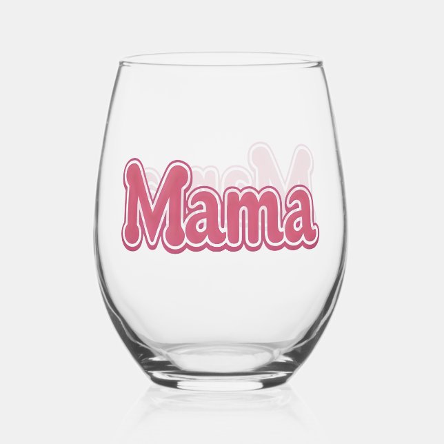 Verre À Vin Sans Pied MAMA en gros, Cadeau maman (Verso)