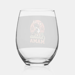 Verre À Vin Sans Pied Maman Chihuahua mignonne noeud Chien Maman
