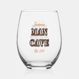 Verre À Vin Sans Pied Man Cave Texte Effet Verre Vin Stemless Drinkware