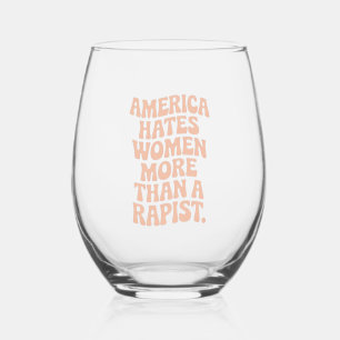 Verre À Vin Sans Pied Manifestante féministe anti-Trump anti-MAGA 