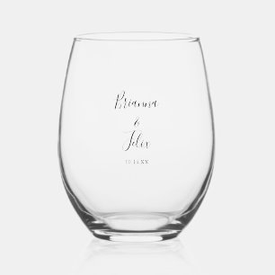 Verre À Vin Sans Pied Mariage minimaliste simple