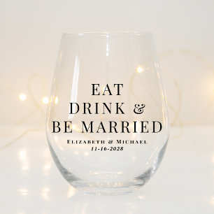 Verre À Vin Sans Pied Mariage Moderne Manger Boire Être Marié