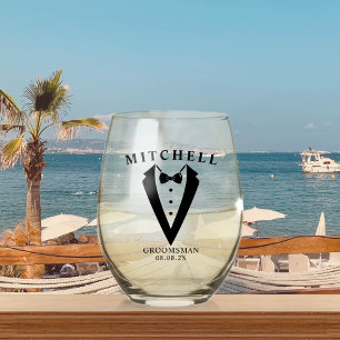 Verre À Vin Sans Pied Mariage Tuxedo Espace personnalisé