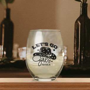 Verre À Vin Sans Pied Mariée Babe Bachelorette Nom personnalisé Vin Stem