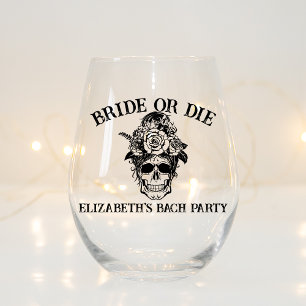 Verre À Vin Sans Pied Mariée Ou Mort Femme D'Epouse Personnalisée Jusqu'