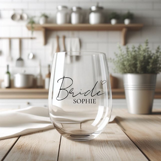 Verre À Vin Sans Pied Mariée personnalisée (Créateur téléchargé)