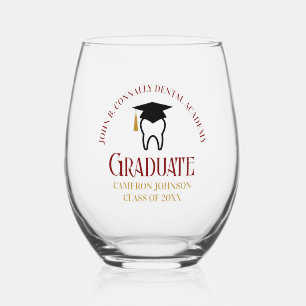 Verre À Vin Sans Pied Maroon Dental School Custom Dentist Graduation