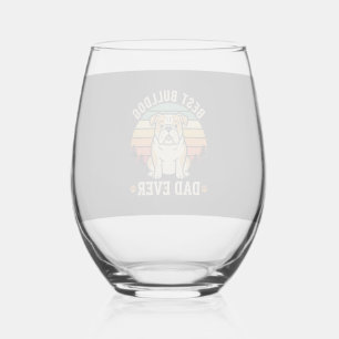 Verre À Vin Sans Pied Meilleur papa bouledogue de tous les temps vecteur