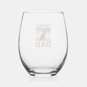 Verre À Vin Sans Pied Meilleur papa chien de tous les temps Design vinta