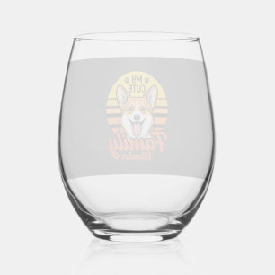 Verre À Vin Sans Pied Membre de la famille Corgi mignon amateur de chien