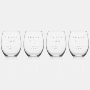 Verre À Vin Sans Pied Merci Mariage simple et classique