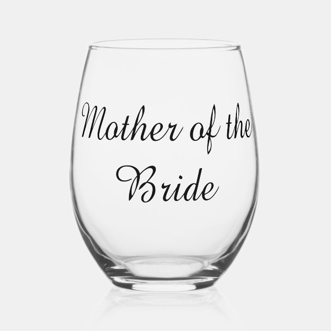 Verre À Vin Sans Pied mère du mariage de la mariée (Recto)