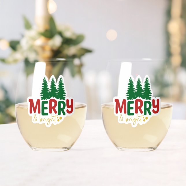 Verre À Vin Sans Pied Merry & Bright It's Christmas Time (Insitu (Mariage))