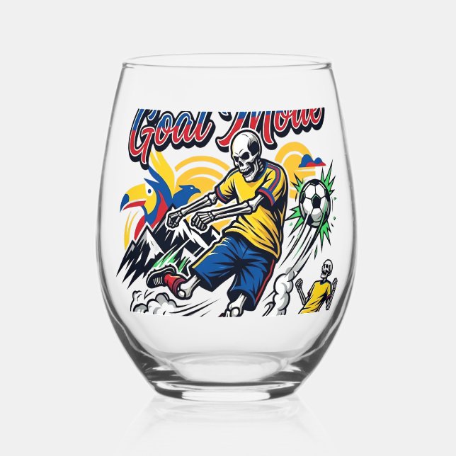 Verre À Vin Sans Pied Mode de but de l'Équateur Skeleton Striker Nations (Recto)