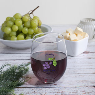 Verre À Vin Sans Pied Modèle de logo personnalisé myrtille