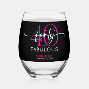 Verre À Vin Sans Pied Moderne Minimal Rose Quarante Fantastique Annivers