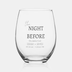 Verre À Vin Sans Pied Moderne Minimale La Nuit Avant La Fête Du Mariage