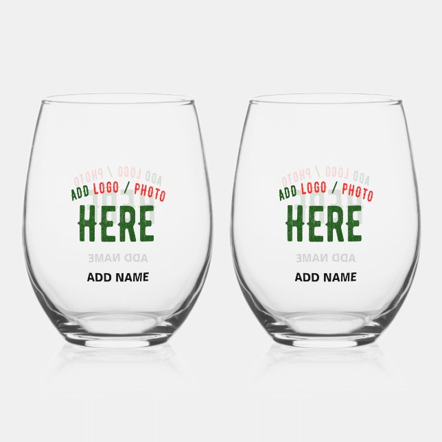 VERRE À VIN SANS PIED MODERNE MODERNE PERSONNALISABLE CLAIR VÉRIFIÉ (Recto)