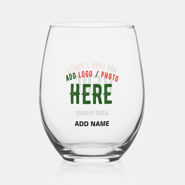 VERRE À VIN SANS PIED MODERNE MODERNE PERSONNALISABLE CLAIR VÉRIFIÉ (Recto)