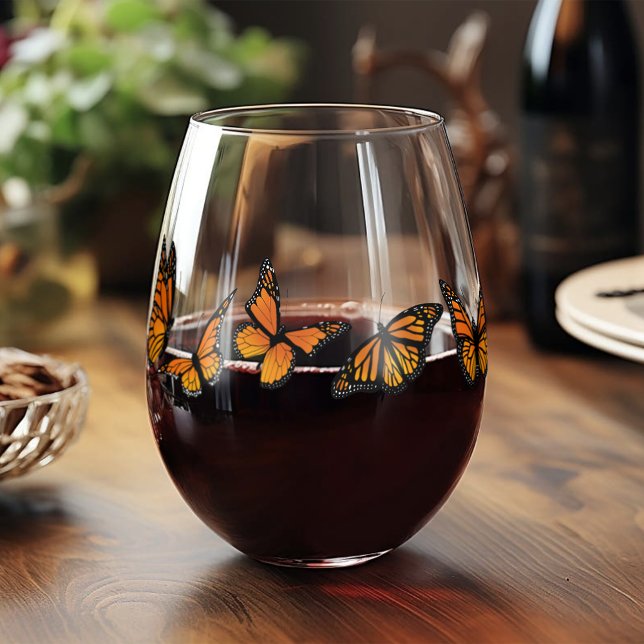 Verre À Vin Sans Pied Monarque Butterflies (Créateur téléchargé)