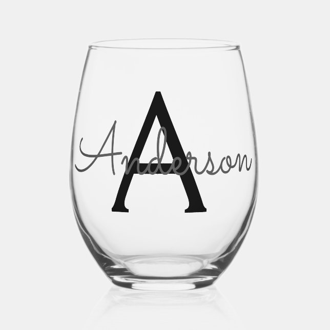 Verre À Vin Sans Pied Monogramme personnalisé (Recto)