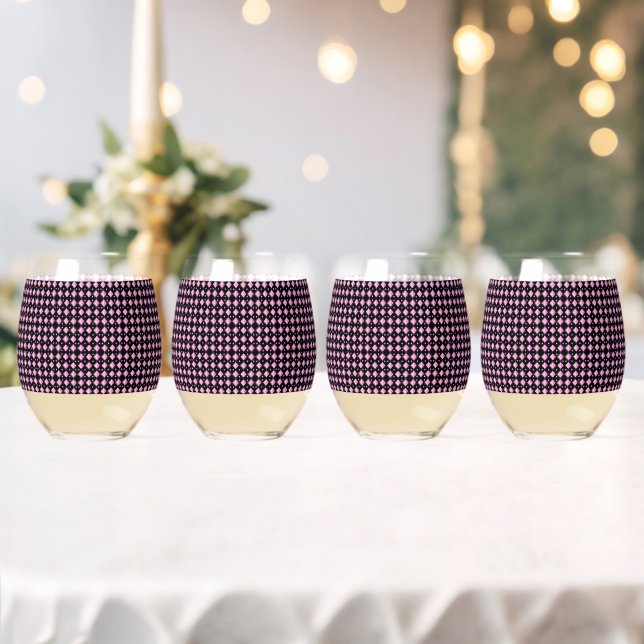 Verre À Vin Sans Pied Motif diamant rose Gradient Géométrique (Insitu (Mariage))