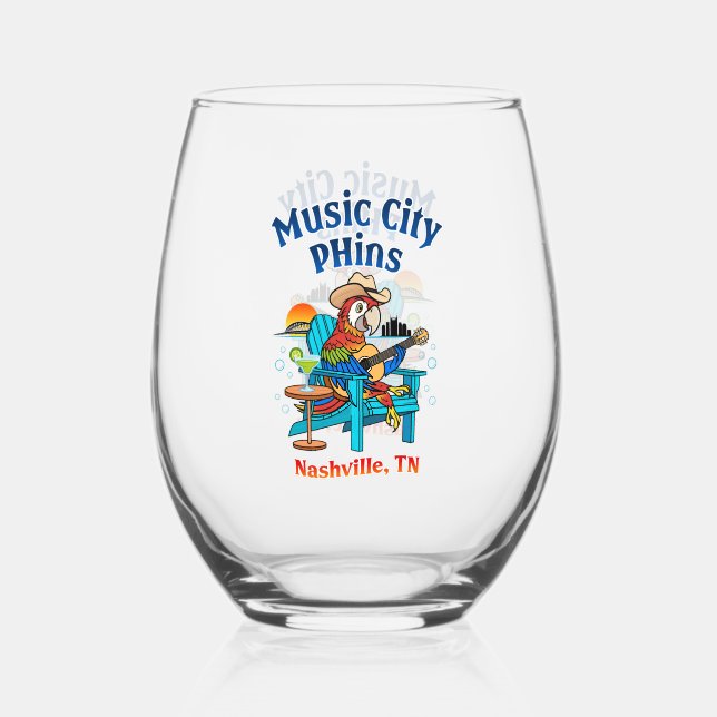 Verre À Vin Sans Pied Musique City Phins (Recto)