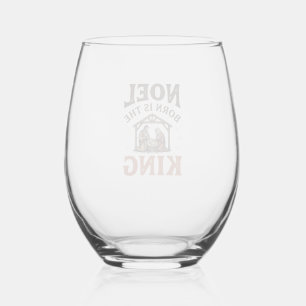 Verre À Vin Sans Pied Noel est né est le roi Nativité vintage Noël