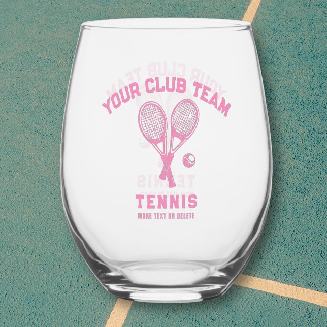 Verre À Vin Sans Pied Nom de l'équipe du club du joueur de tennis Person (Créateur téléchargé)