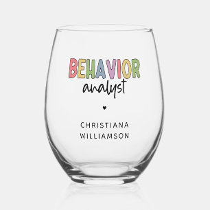 Verre À Vin Sans Pied Nom personnalisé Analyste de comportement coloré
