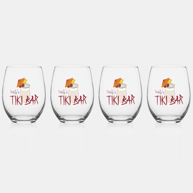 Verre À Vin Sans Pied Nom personnalisé Congelé Boisson Tiki Bar (Recto)