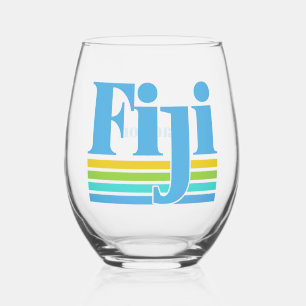 Verre À Vin Sans Pied Nom personnalisé / Texte Fiji