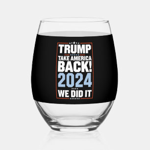 Verre À Vin Sans Pied Nous l'avons fait Trump Drapeau USA Président 47 T