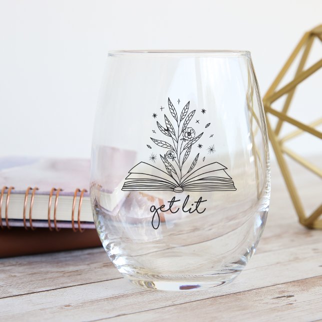 Verre À Vin Sans Pied Obtenez un livre floral florissant (Créateur téléchargé)