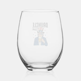 Verre À Vin Sans Pied Oncle Sam drôle de bière patriotique vecteur conce