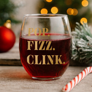 Verre À Vin Sans Pied Or Pop Fizz Clink Moderne Doré