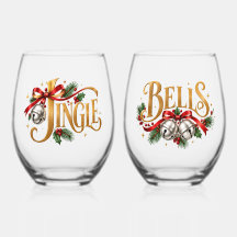 Paire de typographie de Noël Jingle Bells Gold